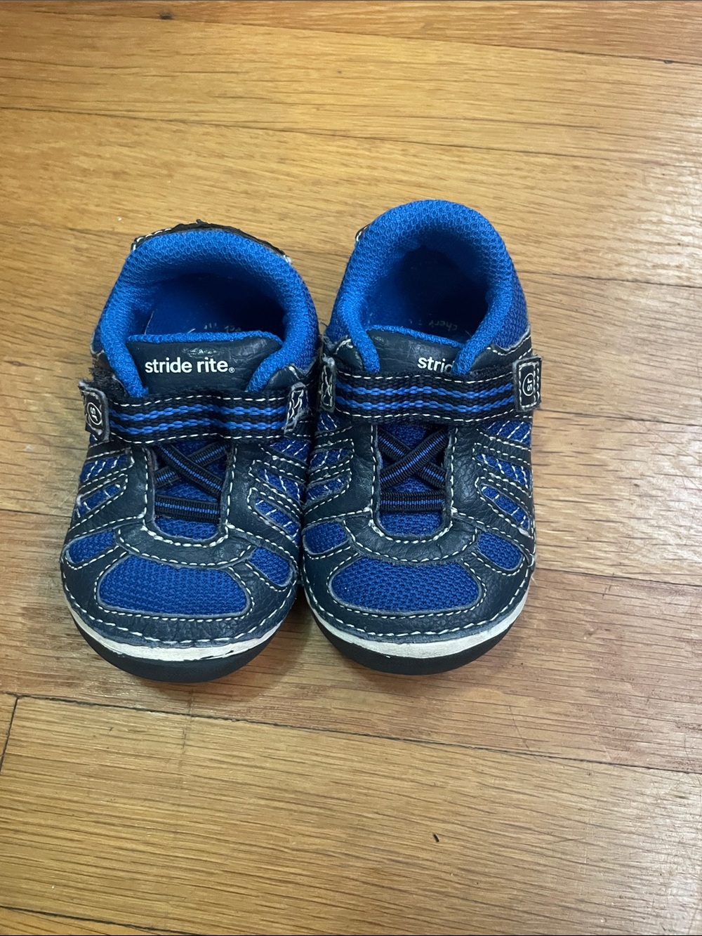 Stride Rite Blue and Navy Toddler Velcro Sneakers